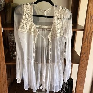 Free People Sheer Cardigan Cover Up